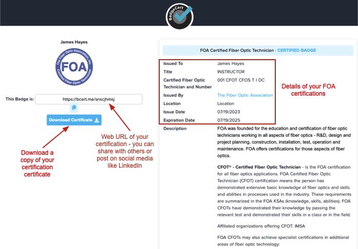 FOA Certification Online