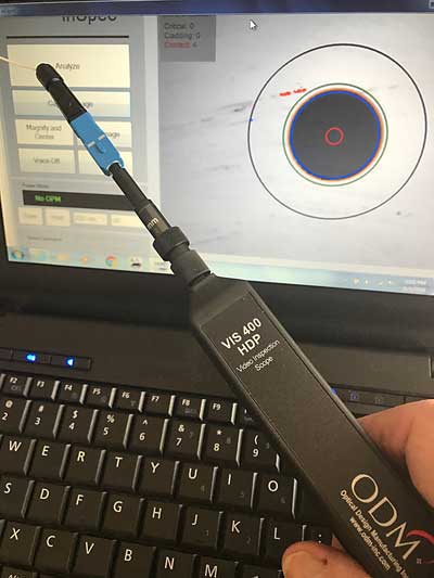 video microscope for fiber optic connector inspection
